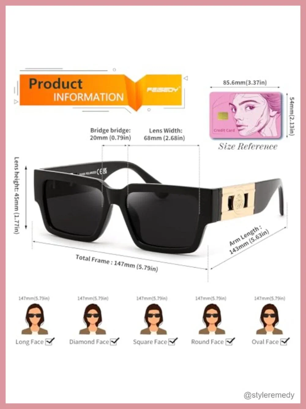 Retro Square Polarized Sunglasses with UV400 Protection